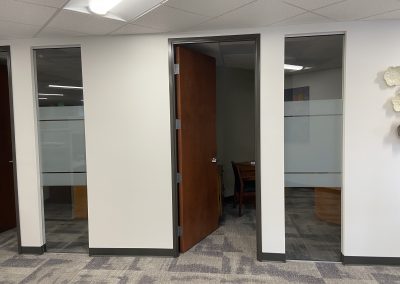 Frost window film on office sidelights