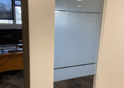 Frost window film on office sidelight