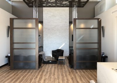 Solyx Clear Waters decorative film on all interior windows of an office