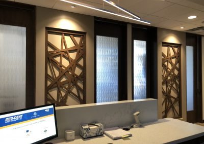 Solyx Clear Waters decorative film on all interior windows of an office