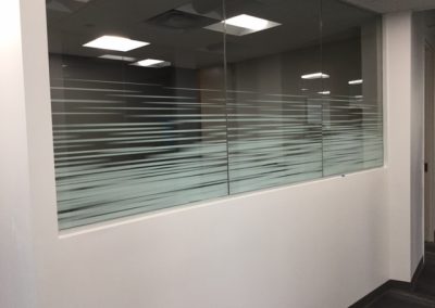 Solyx Dual Motion Gradient designer window film installed on interior office window